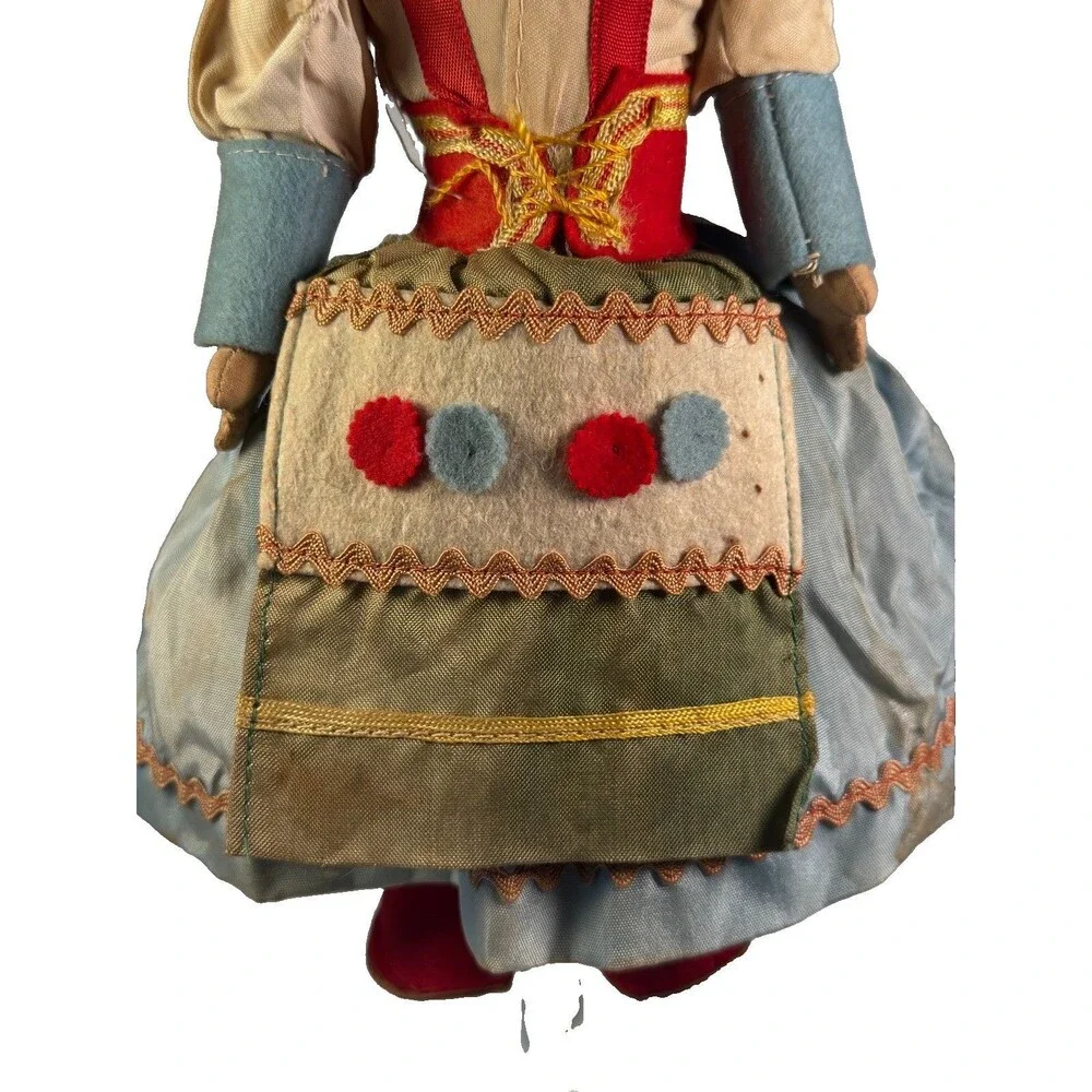Vintage 1930s 1940s Italian Lenci Style Pressed Cloth Felt Costume Doll 10
